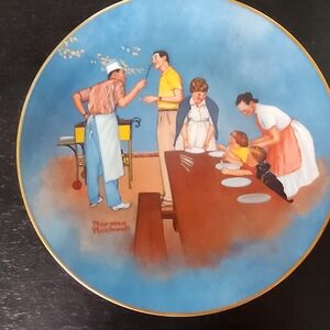 Norman Rockwell Collector Plate with Blue Border